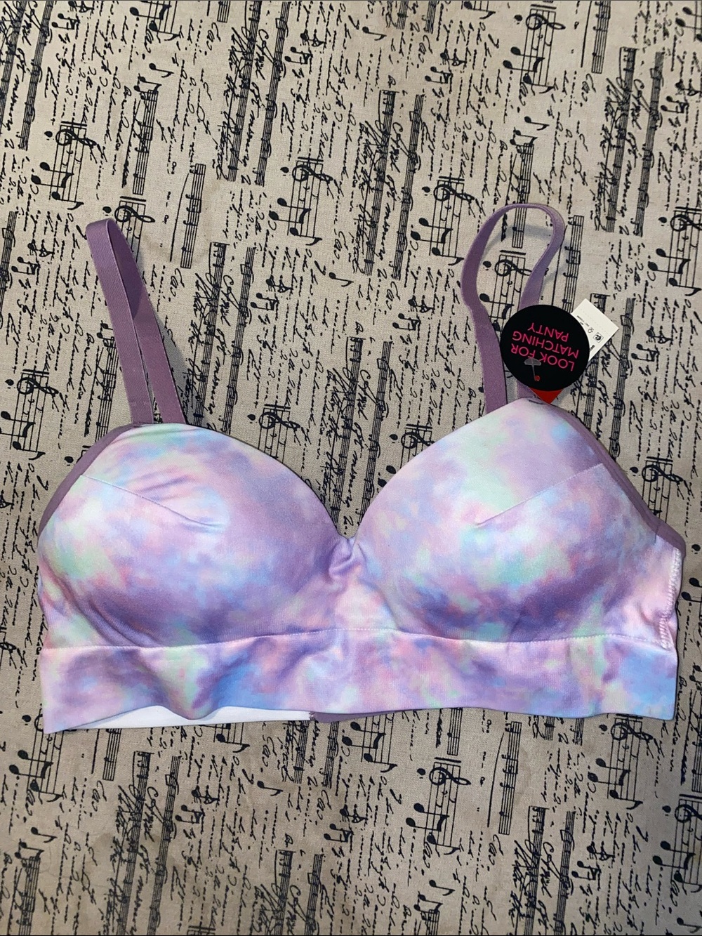 Comfy Wireless Purple Tie-Dye Bra